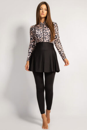 HUDO TIGER 4 PIECES BURKINI TOP , PANTS , SKIRT , SWIM CAP