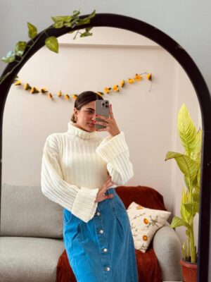 White PULLOVER WAIST HIGH ONE SIZE