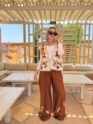 Handmade embroidered vest onesize